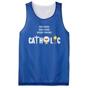 Godloving Massgoing Rosarypraying Catholic Great Gift Cute Gift Mesh Reversible Basketball Jersey Tank