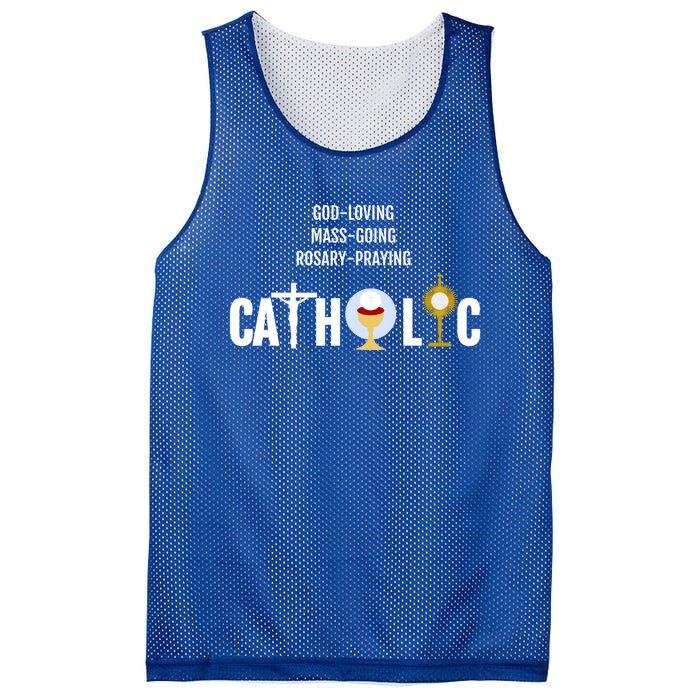 Godloving Massgoing Rosarypraying Catholic Great Gift Cute Gift Mesh Reversible Basketball Jersey Tank