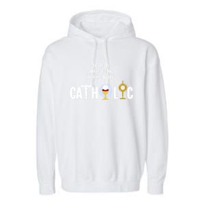 Godloving Massgoing Rosarypraying Catholic Great Gift Cute Gift Garment-Dyed Fleece Hoodie