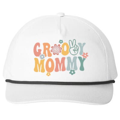 Groovy Mommy Retro Mom Matching Family 1st Birthday Party Snapback Five-Panel Rope Hat