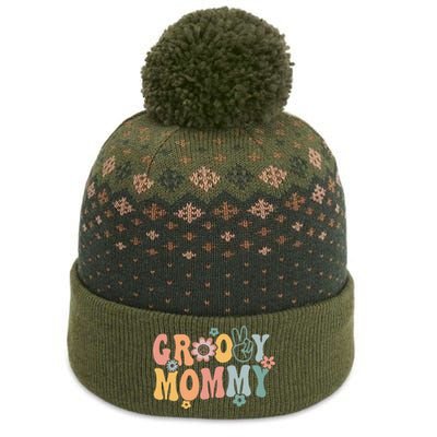 Groovy Mommy Retro Mom Matching Family 1st Birthday Party The Baniff Cuffed Pom Beanie