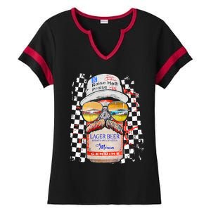 Graphic Motorsport Retro 90s Racing Retro Drinking Beer Ladies Halftime Notch Neck Tee