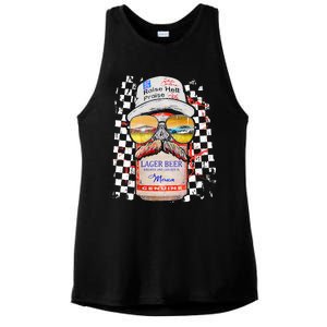 Graphic Motorsport Retro 90s Racing Retro Drinking Beer Ladies PosiCharge Tri-Blend Wicking Tank