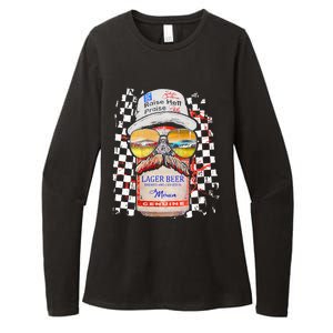 Graphic Motorsport Retro 90s Racing Retro Drinking Beer Womens CVC Long Sleeve Shirt