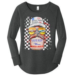 Graphic Motorsport Retro 90s Racing Retro Drinking Beer Women's Perfect Tri Tunic Long Sleeve Shirt