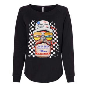 Graphic Motorsport Retro 90s Racing Retro Drinking Beer Womens California Wash Sweatshirt