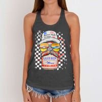 Graphic Motorsport Retro 90s Racing Retro Drinking Beer Women's Knotted Racerback Tank