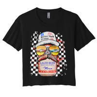 Graphic Motorsport Retro 90s Racing Retro Drinking Beer Women's Crop Top Tee