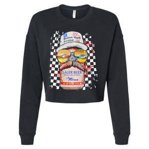 Graphic Motorsport Retro 90s Racing Retro Drinking Beer Cropped Pullover Crew