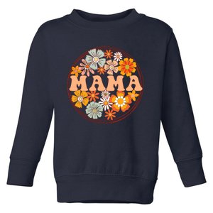 Groovy Mama Retro Flowers Wo MotherS Day Wildflower Mom Toddler Sweatshirt