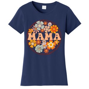 Groovy Mama Retro Flowers Wo MotherS Day Wildflower Mom Women's T-Shirt