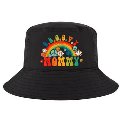 Groovy Mommy Retro Rainbow Colorful Flowers Design Mom Cool Comfort Performance Bucket Hat