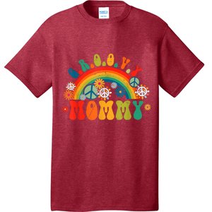 Groovy Mommy Retro Rainbow Colorful Flowers Design Mom T-Shirt