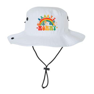 Groovy Mommy Retro Rainbow Colorful Flowers Design Mom Legacy Cool Fit Booney Bucket Hat