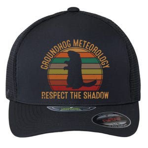 Groundhog Meteorology Respect The Shadow Gift Groundhog Day Flexfit Unipanel Trucker Cap