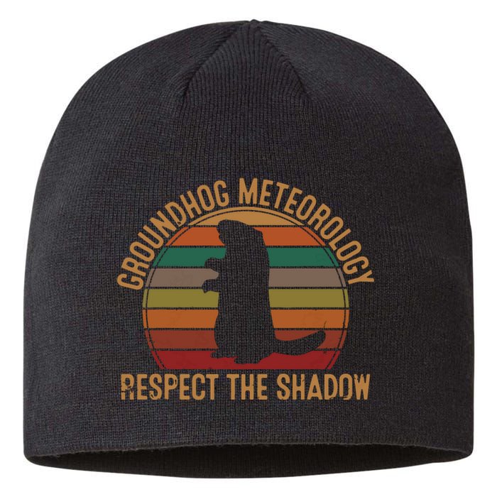 Groundhog Meteorology Respect The Shadow Gift Groundhog Day Sustainable Beanie