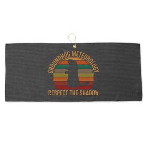 Groundhog Meteorology Respect The Shadow Gift Groundhog Day Large Microfiber Waffle Golf Towel