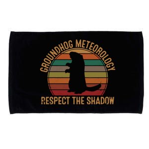 Groundhog Meteorology Respect The Shadow Gift Groundhog Day Microfiber Hand Towel