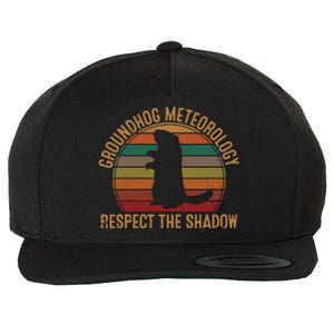 Groundhog Meteorology Respect The Shadow Gift Groundhog Day Wool Snapback Cap