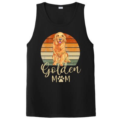 Golden Mom Retro Sunset Golden Retriever Lover Gift Dog Mama PosiCharge Competitor Tank