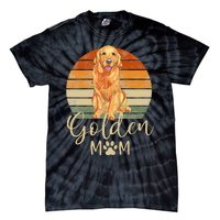 Golden Mom Retro Sunset Golden Retriever Lover Gift Dog Mama Tie-Dye T-Shirt