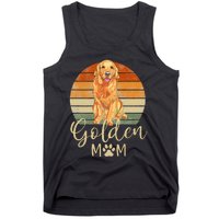 Golden Mom Retro Sunset Golden Retriever Lover Gift Dog Mama Tank Top