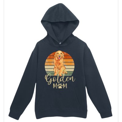 Golden Mom Retro Sunset Golden Retriever Lover Gift Dog Mama Urban Pullover Hoodie