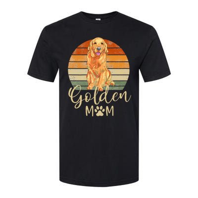 Golden Mom Retro Sunset Golden Retriever Lover Gift Dog Mama Softstyle CVC T-Shirt