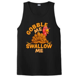 Gobble Me Swallow Me Funny Thanksgiving Turkey Design PosiCharge Competitor Tank