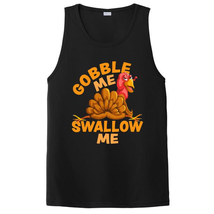 Gobble Me Swallow Me Funny Thanksgiving Turkey Design PosiCharge Competitor Tank