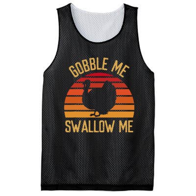 Gobble Me Swallow Funny Thanksgiving Feast Turkey Trot Mesh Reversible Basketball Jersey Tank