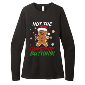 Gingerbread Man Santa Hat Not The Gumdrop Button Xmas Womens CVC Long Sleeve Shirt