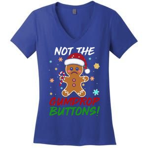 Gingerbread Man Santa Hat Not The Gumdrop Button Xmas Women's V-Neck T-Shirt