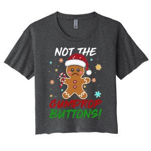 Gingerbread Man Santa Hat Not The Gumdrop Button Xmas Women's Crop Top Tee