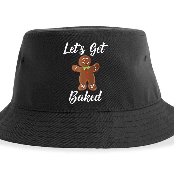 Gingerbread Man Shirt Let's Get Baked Gingerbread Cookie Tee Sustainable Bucket Hat