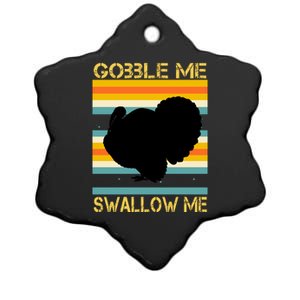 Gobble Me Swallow Me Funny Turkey Ceramic Star Ornament