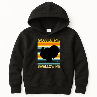Gobble Me Swallow Me Funny Turkey Kids Hoodie