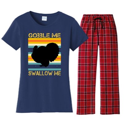 Gobble Me Swallow Me Funny Turkey Women's Flannel Pajama Set