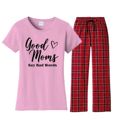 Good Moms Say Bad Words Funny Gift Women's Flannel Pajama Set