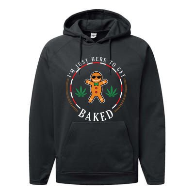 Gingerbread Man Smoking Weed Cannabis Marijuana Christmas Performance Fleece Hoodie