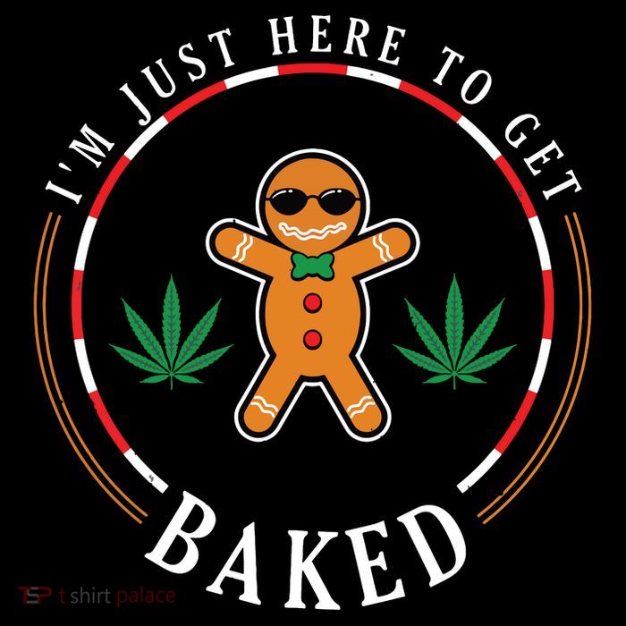 Gingerbread Man Smoking Weed Cannabis Marijuana Christmas Flatbill Hat