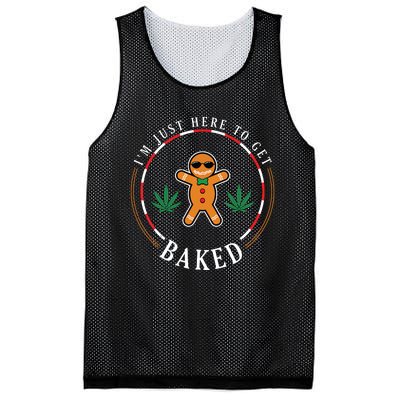 Gingerbread Man Smoking Weed Cannabis Marijuana Christmas Mesh Reversible Basketball Jersey Tank