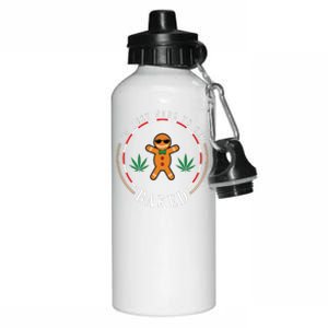 Gingerbread Man Smoking Weed Cannabis Marijuana Christmas Aluminum Water Bottle 