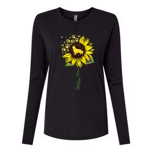 Golden Mom Sunflower Golden Retriever Lover Gifts Dog Mama Womens Cotton Relaxed Long Sleeve T-Shirt