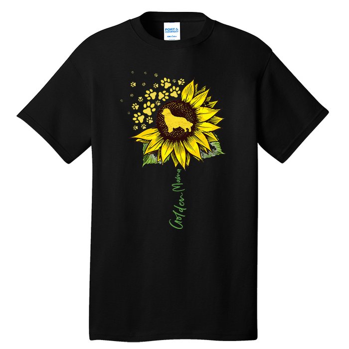 Golden Mom Sunflower Golden Retriever Lover Gifts Dog Mama Tall T-Shirt