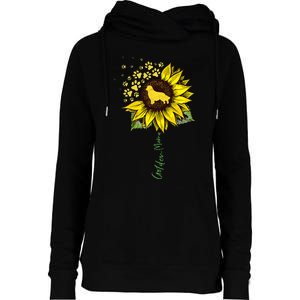 Golden Mom Sunflower Golden Retriever Lover Gifts Dog Mama Womens Funnel Neck Pullover Hood