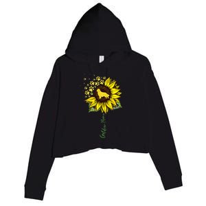 Golden Mom Sunflower Golden Retriever Lover Gifts Dog Mama Crop Fleece Hoodie