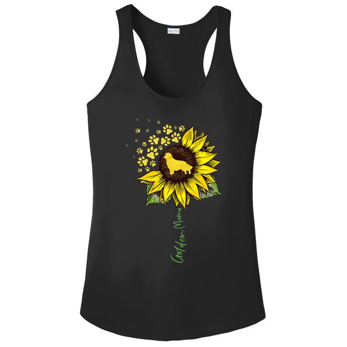 Golden Mom Sunflower Golden Retriever Lover Gifts Dog Mama Ladies PosiCharge Competitor Racerback Tank