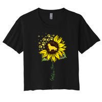 Golden Mom Sunflower Golden Retriever Lover Gifts Dog Mama Women's Crop Top Tee