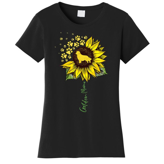 Golden Mom Sunflower Golden Retriever Lover Gifts Dog Mama Women's T-Shirt